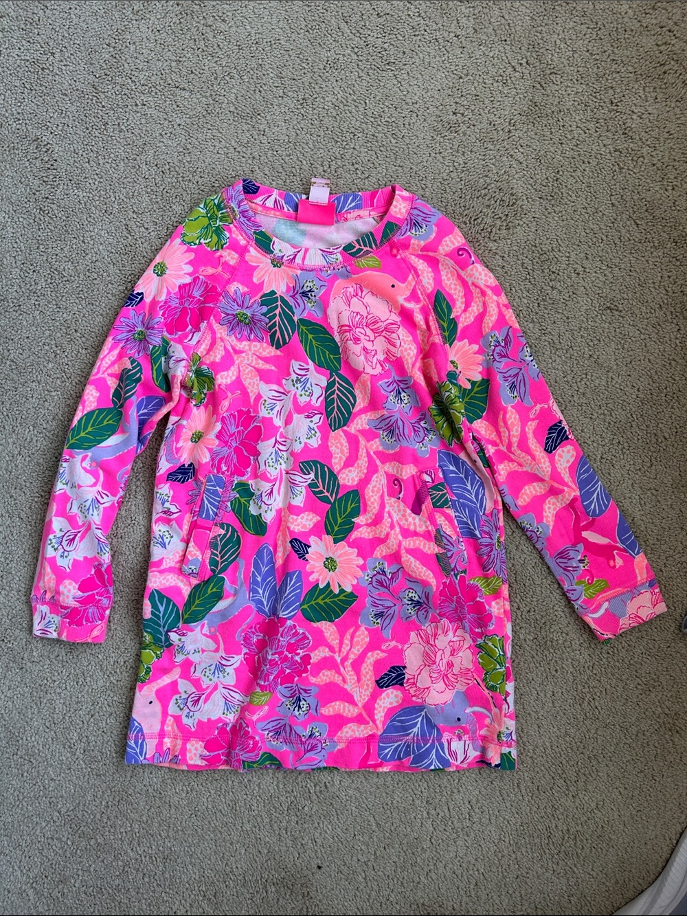Lilly Pulitzer Girls “best of friends” Long Sleeve Tunic Dress, EUC, M (6-7)